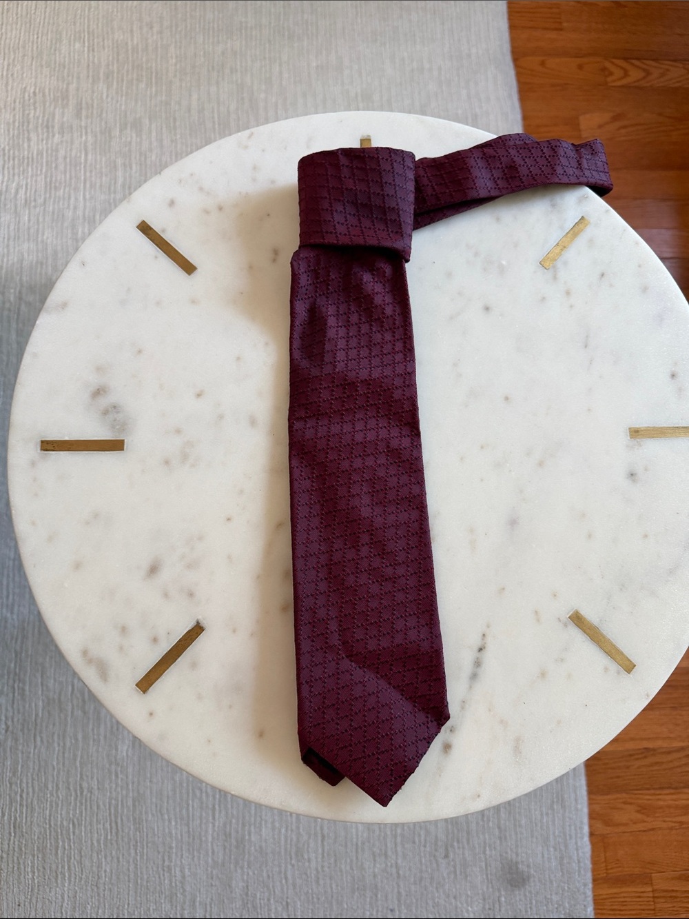 Zegna Burgundy Textured Silk Necktie